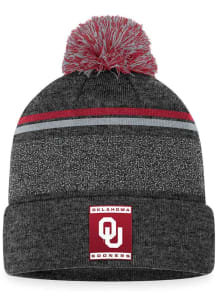 Oklahoma Sooners Grey Harsh Cuff Pom Mens Knit Hat