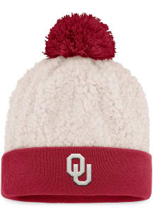 Top of the World Oklahoma Sooners Grey Grace Cuff Pom Womens Knit Hat