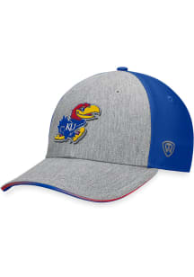 Kansas Jayhawks Mens Grey Merge 2T Flex Hat