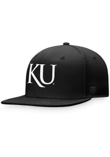 Kansas Jayhawks Mens Black Dusk Flat Brim Flex Hat