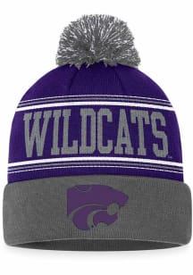 K-State Wildcats Purple Draft Cuff Pom Mens Knit Hat