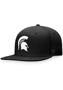 Michigan State Spartans Mens Black Dusk Flat Brim Flex Hat