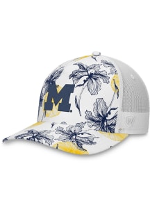 Michigan Wolverines White Allure Meshback Womens Adjustable Hat