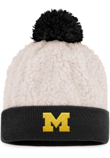 Michigan Wolverines Top of the World Grace Cuff Pom Womens Knit Hat - Grey