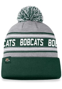 Ohio Bobcats Grey Frigid Cuff Pom Mens Knit Hat