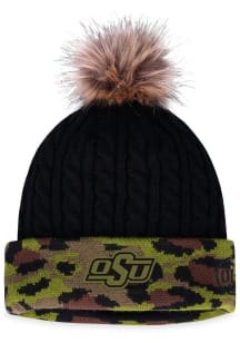 Top of the World Oklahoma State Cowboys Black Terra OHT Faux Pom Womens Knit Hat