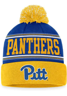 Pitt Panthers Blue Draft Cuff Pom Mens Knit Hat