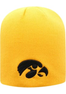 Iowa Hawkeyes Yellow Uncuffed Beanie Mens Knit Hat