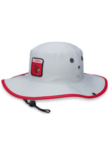 Louisville Cardinals Grey Steady Mens Bucket Hat
