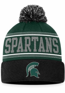 Michigan State Spartans Green Draft Cuff Pom Mens Knit Hat