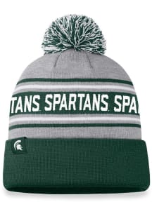 Michigan State Spartans Grey Frigid Cuff Pom Mens Knit Hat