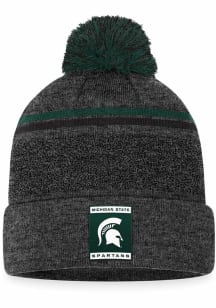 Michigan State Spartans Grey Harsh Cuff Pom Mens Knit Hat