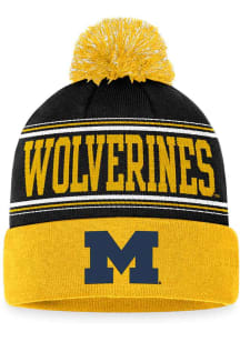 Top of the World Michigan Wolverines Navy Blue Draft Cuff Pom Mens Knit Hat