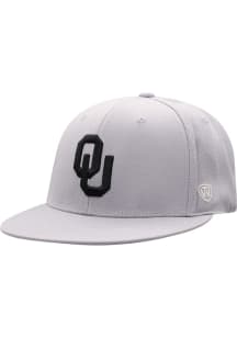 Top of the World Oklahoma Sooners Mens Grey Top Custom 1 Fitted Hat