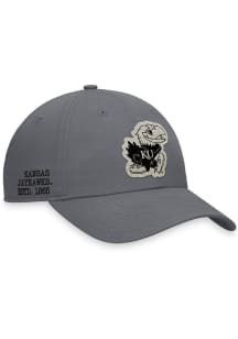 Kansas Jayhawks Tatted Unstructured Adjustable Hat - Grey