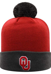 Oklahoma Sooners Cardinal 2T Cuff Pom Mens Knit Hat