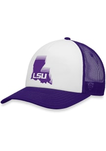 Top of the World LSU Tigers U Root State Trucker Adjustable Hat - White