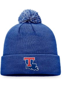 Top of the World Louisiana Tech Bulldogs Blue Cuffed Pom Mens Knit Hat