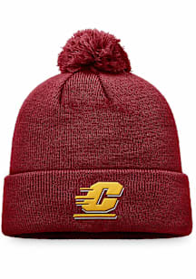 Top of the World Central Michigan Chippewas Red Cuffed Knit Design Mens Knit Hat