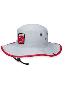 Wisconsin Badgers Top of the World Steady Mens Bucket Hat - Grey