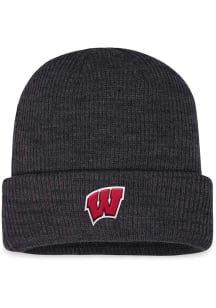 Wisconsin Badgers Top of the World Sheer Cuff Mens Knit Hat - Silver