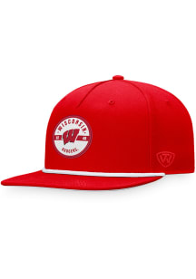 Wisconsin Badgers Top of the World Bank Rope Mens Snapback - Red