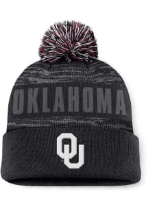 Top of the World Oklahoma Sooners Black Colton Cuff Pom Mens Knit Hat