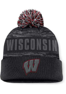 Top of the World Wisconsin Badgers Black Colton Cuff Pom Mens Knit Hat