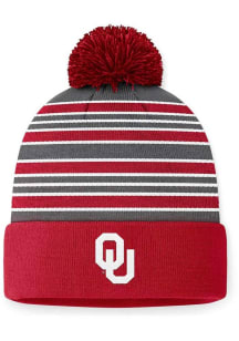Top of the World Oklahoma Sooners Cardinal Double Down Cuff Pom Mens Knit Hat