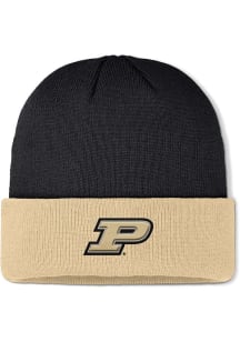 Purdue Boilermakers Top of the World Cuffed Knit Design Mens Knit Hat - Black