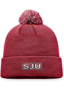 Top of the World Saint Josephs Hawks Cardinal TOW Pom 6 Mens Knit Hat