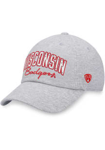 Wisconsin Badgers Top of the World Heathered Womens Adjustable Hat - Grey