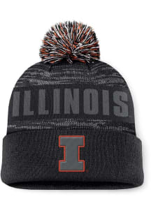 Top of the World Illinois Fighting Illini Black Colton Cuff Pom Mens Knit Hat