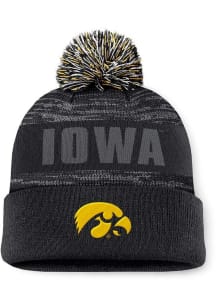 Iowa Hawkeyes Top of the World Colton Cuff Pom Mens Knit Hat - Black