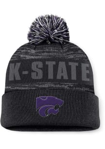 K-State Wildcats Top of the World Colton Cuff Pom Mens Knit Hat - Black