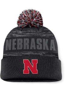 Nebraska Cornhuskers Top of the World Colton Cuff Pom Mens Knit Hat - Black