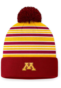 Minnesota Golden Gophers Top of the World Double Down Cuff Pom Mens Knit Hat - Maroon