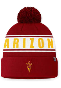 Top of the World Arizona State Sun Devils Maroon Slash Cuff Pom Mens Knit Hat