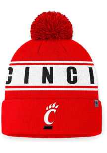 Cincinnati Bearcats Top of the World Slash Cuff Pom Mens Knit Hat - Red