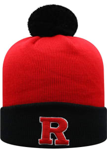 Rutgers Scarlet Knights Top of the World Tow Pom Cuffed Knit Tow-Tone Mens Knit Hat - Red