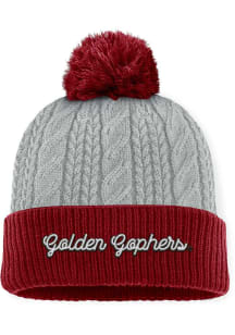 Minnesota Golden Gophers Top of the World Becca Cable Cuff Pom Womens Knit Hat - Grey