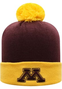 Top of the World Minnesota Golden Gophers Maroon 2T Pom Knit Mens Knit Hat