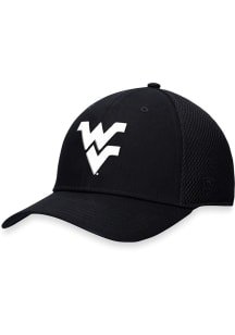 Top of the World West Virginia Mountaineers Mens Black Spacer Mesh Structured Stretch Flex Hat