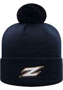 Top of the World Akron Zips Navy Blue TOW Pom Mens Knit Hat