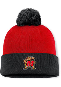 Maryland Terrapins Top of the World Tow Pom Cuffed Knit Two-Tone Mens Knit Hat - Red