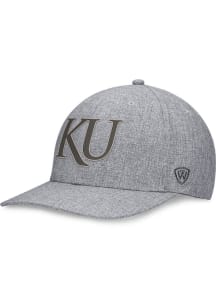 Top of the World Kansas Jayhawks Mens Grey Grit Flex Hat