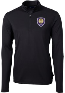 Cutter and Buck Orlando City SC Mens Black Virtue Eco Pique Big and Tall Qtr Zip