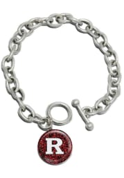 Rutgers Scarlet Knights Silver Dangle Womens Bracelet
