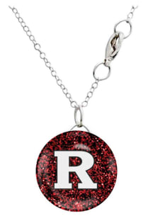 Rutgers Scarlet Knights Glitter Domed Womens Necklace