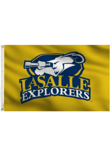 La Salle Explorers 3x5 Gold Silk Screen Grommet Yellow Silk Screen Grommet Flag